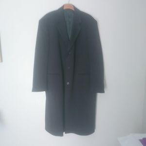 Nautica Loro Piana Lambswool Mens 36R Long Overcoat Navy